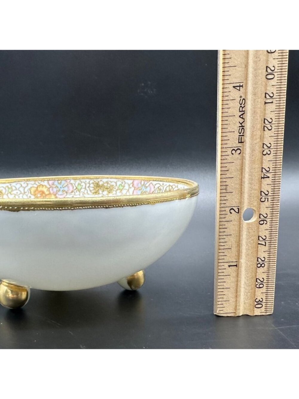 Antique Nippon Hand Painted Floral Moriage Gold Footed Dish Set Ladle Plate - Picture 9 of 10